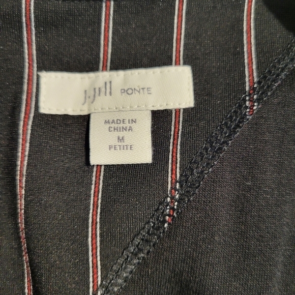 J. Jill Black Chevron Striped Everyday Ponte Dress - Picture 6 of 8